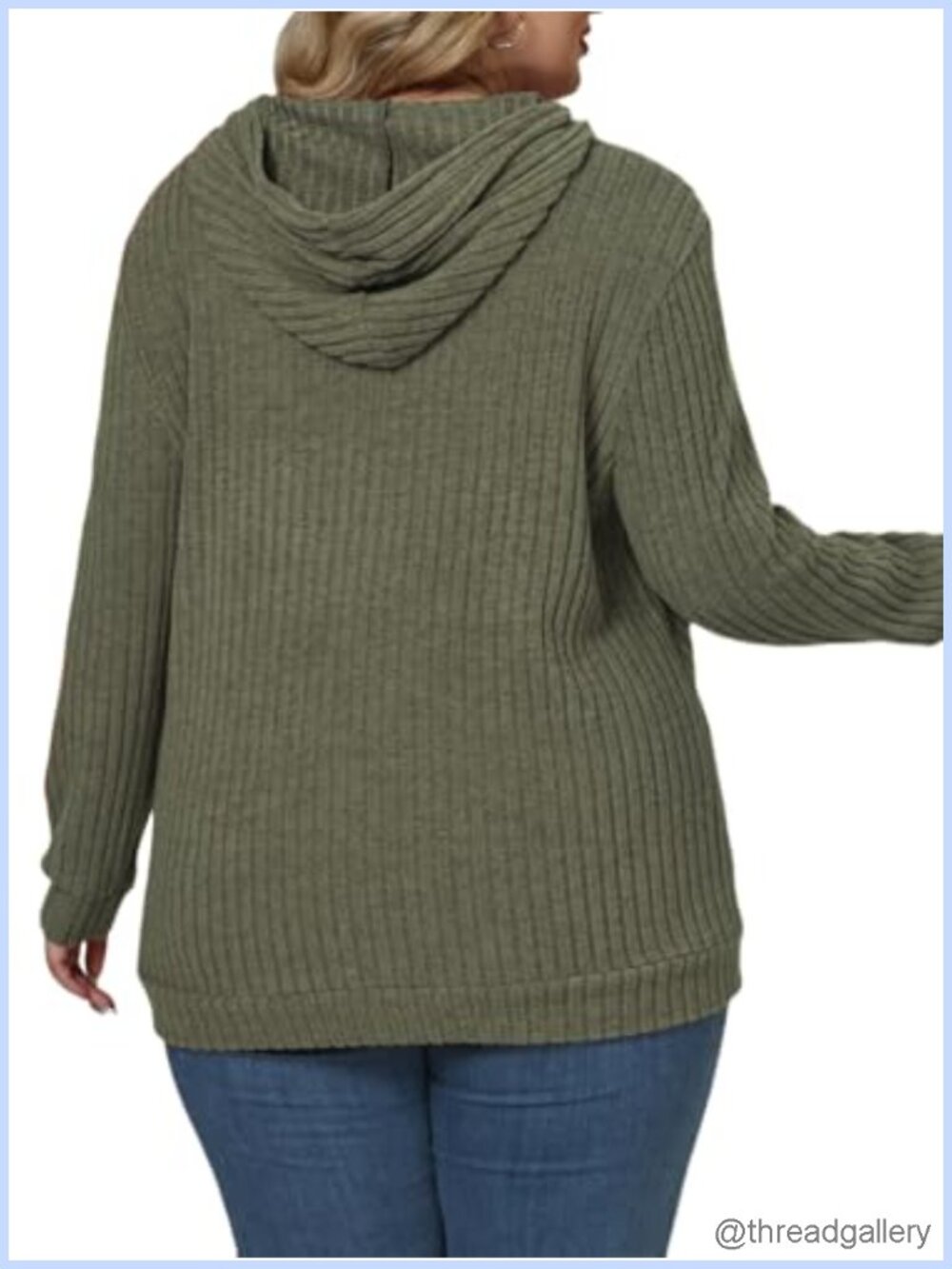 Plus Size Hoodie Kangaroo Pocket Loose Fit Casual Sweatshirt - Picture 2 of 4